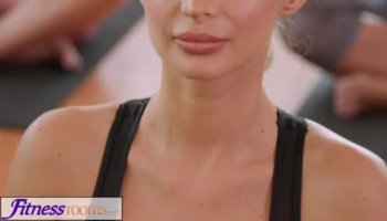 Busty MILF Angela White shows off oiled up outdoors